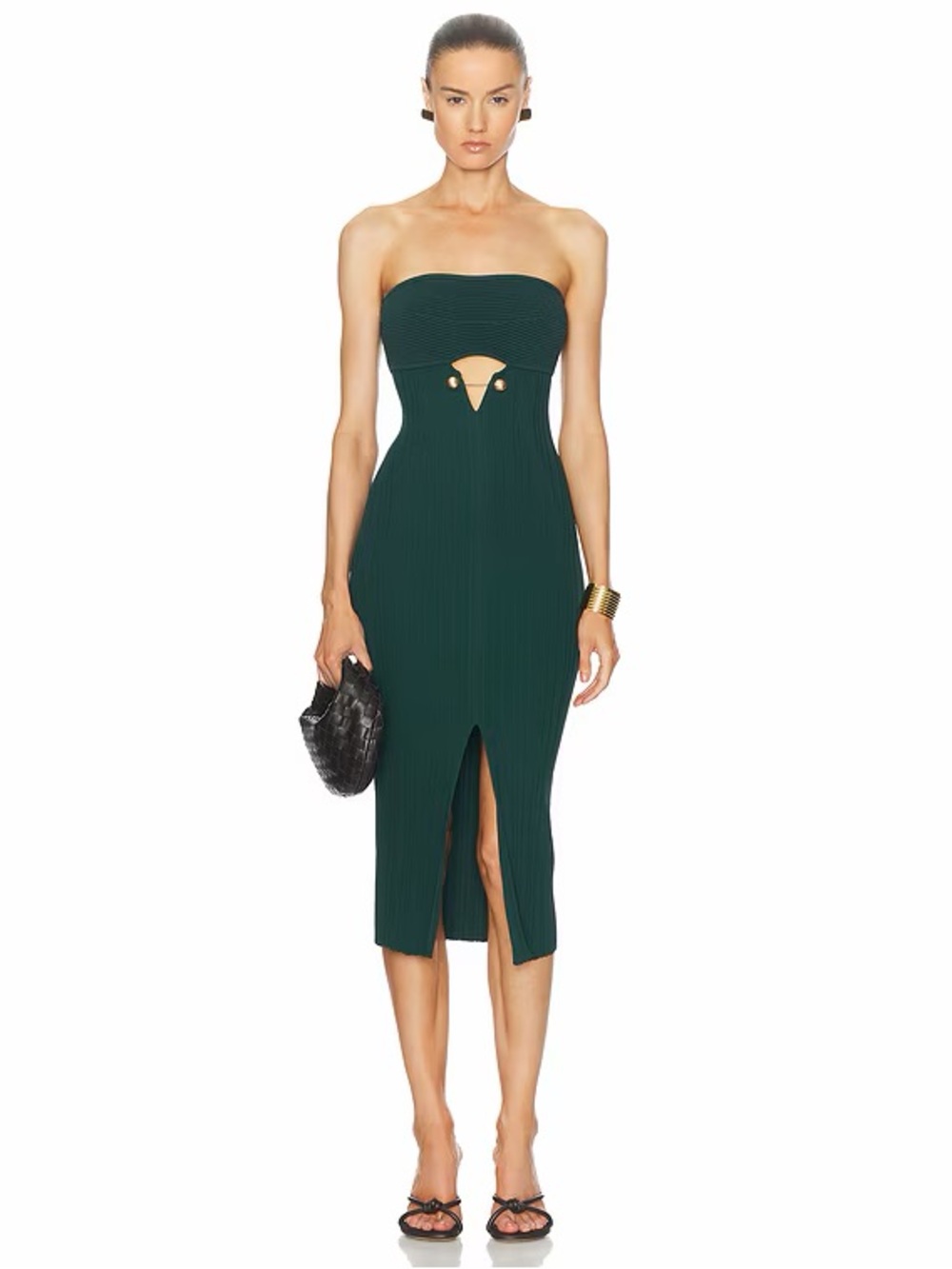 Cult Gaia Green Cutout Midi Dress